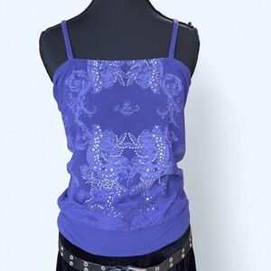 Purple Y2K rhinestone camisole